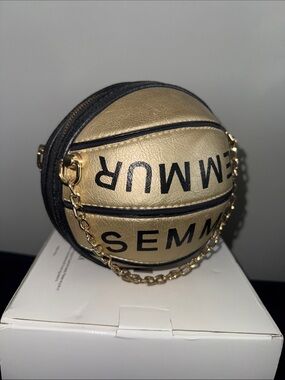 Gold Basketball-Shaped Chain Shoulder Bag -